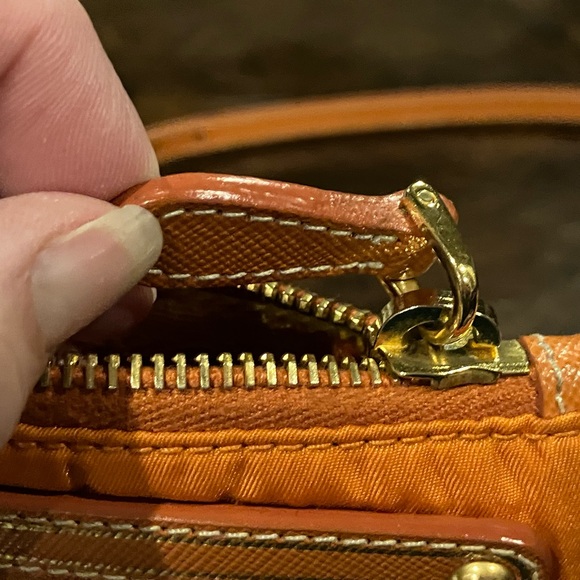Prada Tessuto Oro Mini Crossbody in Papaya, with Auth Cards & Dust Bag, EUC - Picture 3 of 14